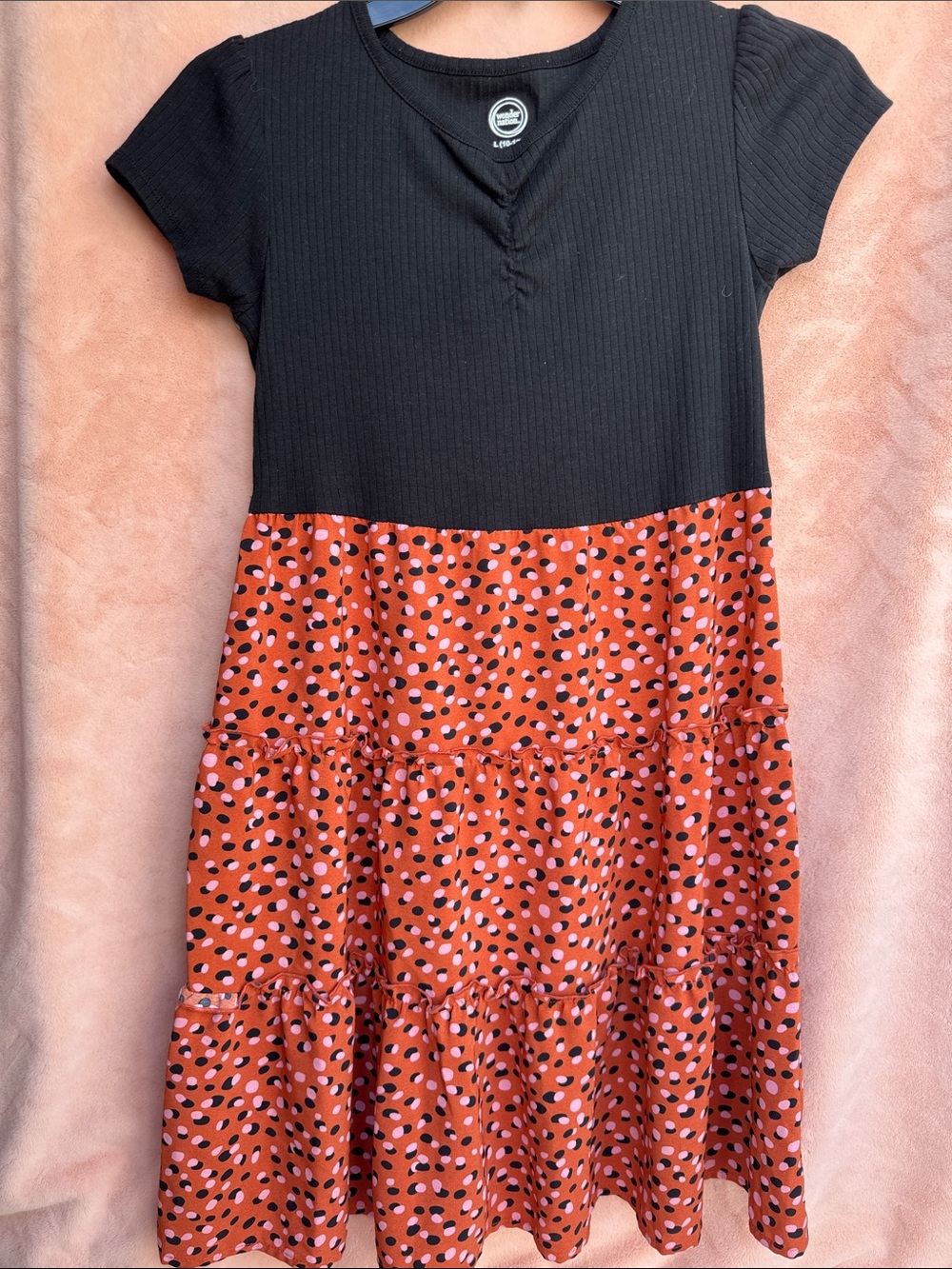 Girls Fall Orange and Black Dress Size L 10/13